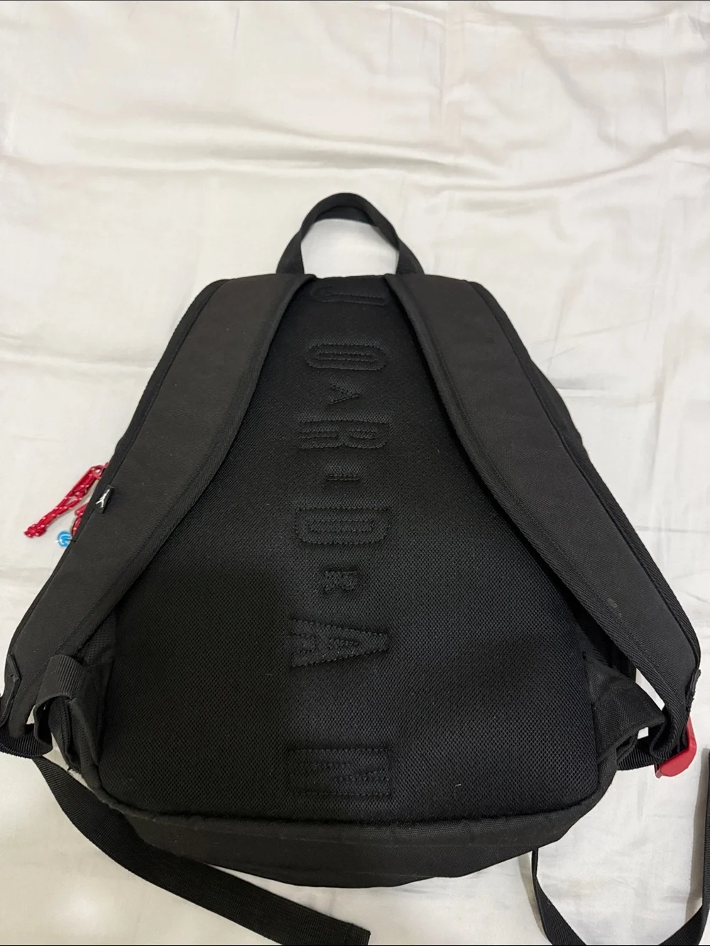 Jordan Black Backpack with Red Jumpman Accent